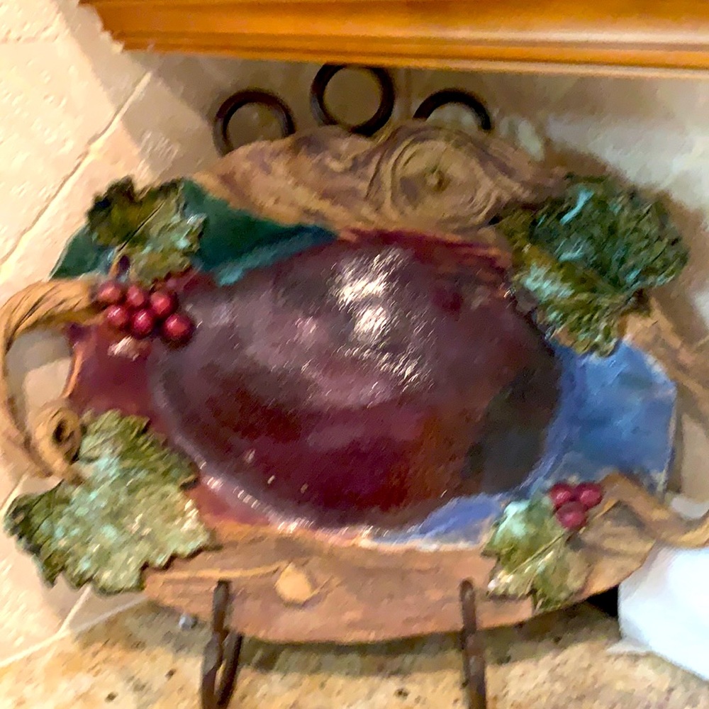 Beautiful tray & wrought iron stand